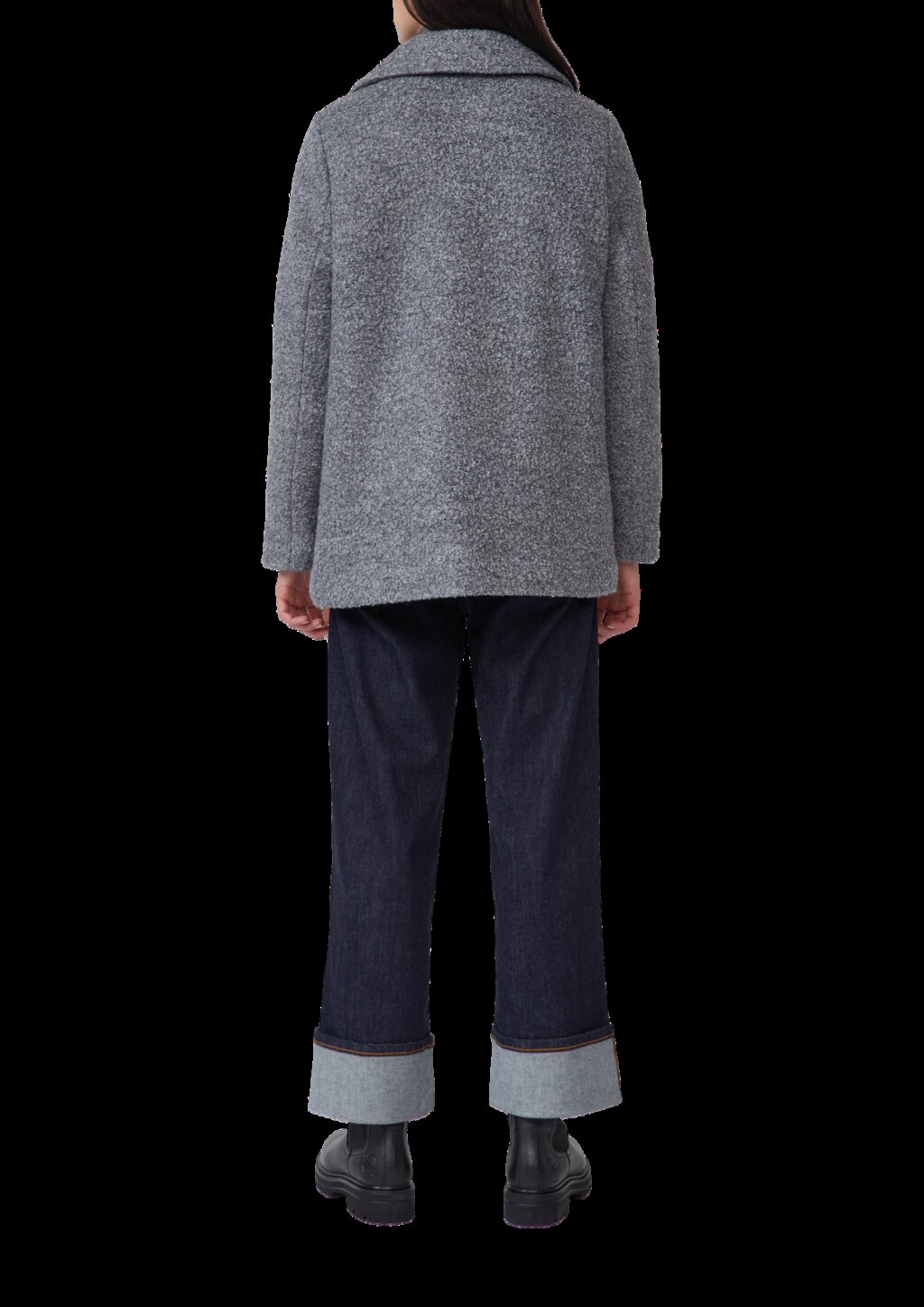 Bouclé-Jacke mit herausnehmbarem Steppeinsatz