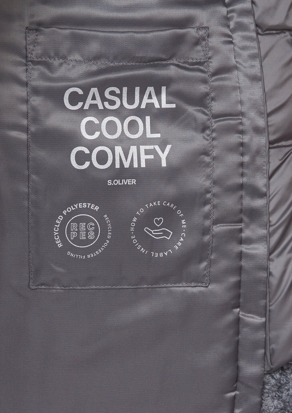 Bouclé-Jacke mit herausnehmbarem Steppeinsatz