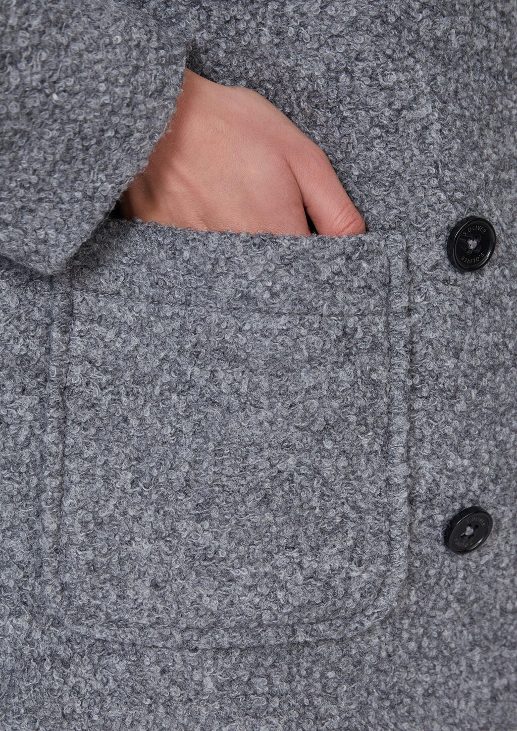 Bouclé-Jacke mit herausnehmbarem Steppeinsatz