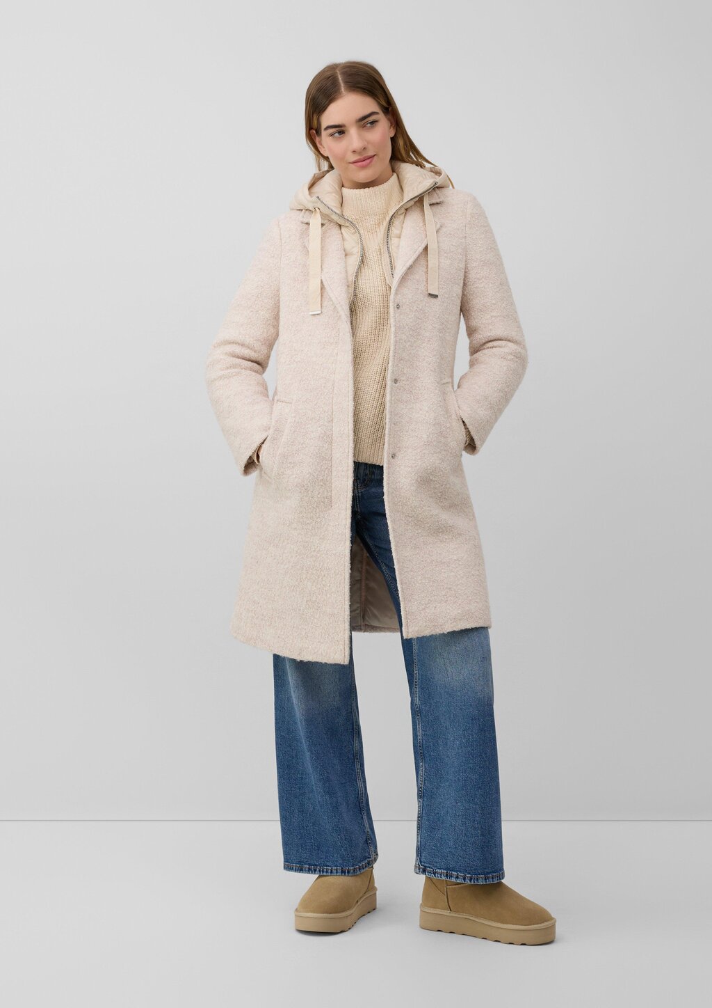 Mantel aus Wollmix mit herausnehmbarem Steppeinsatz