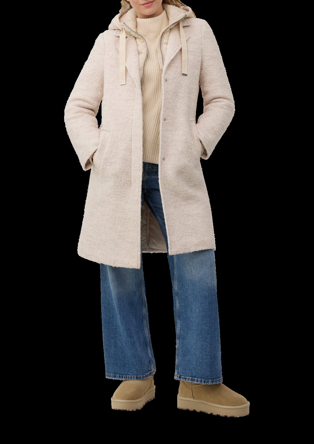 Mantel aus Wollmix mit herausnehmbarem Steppeinsatz