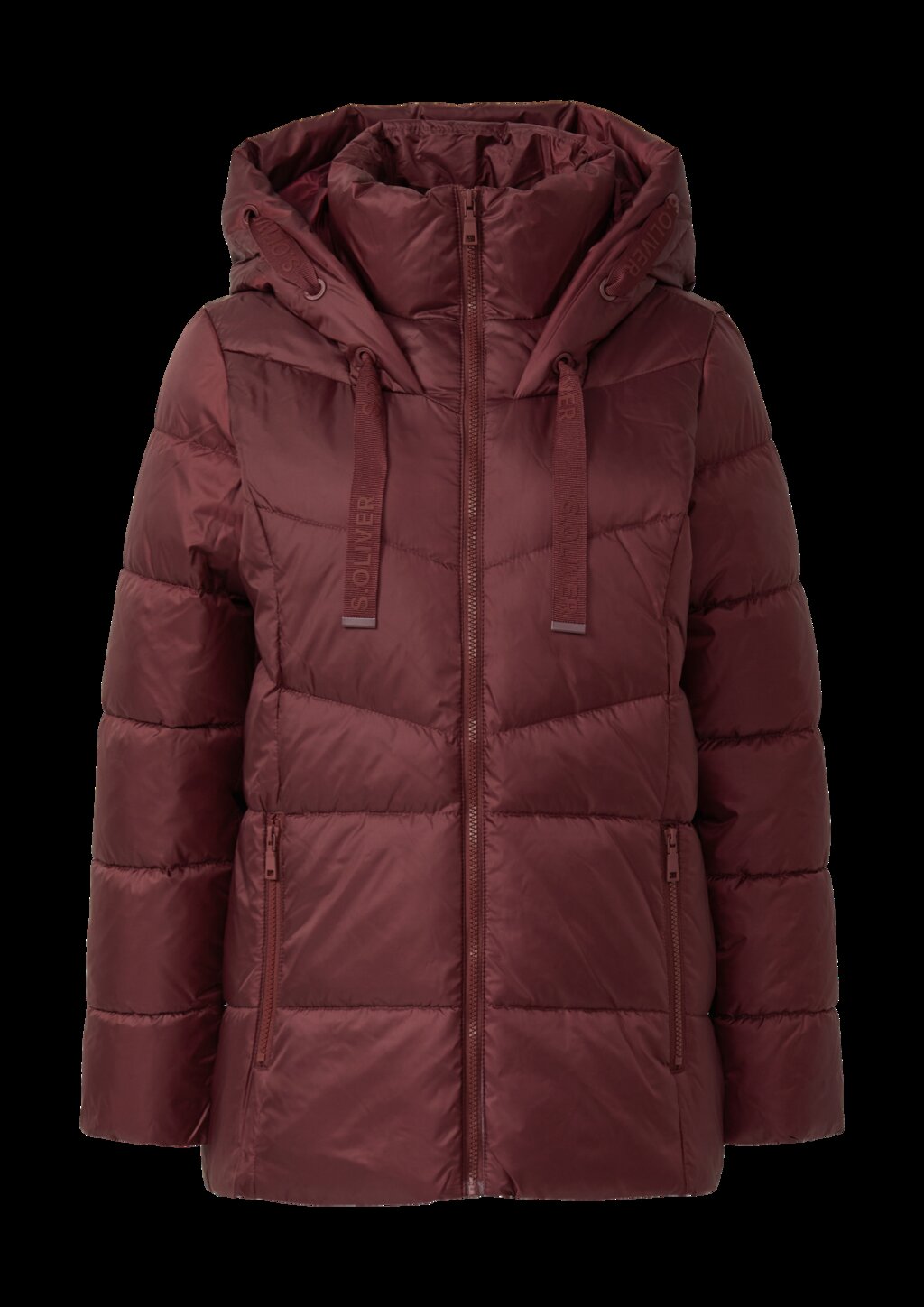 Steppjacke mit Stehkragen und Kapuze