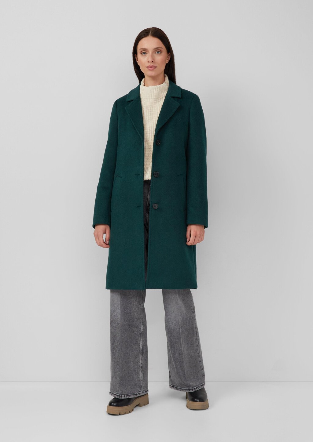 Mantel aus Wollmix mit Reverskragen