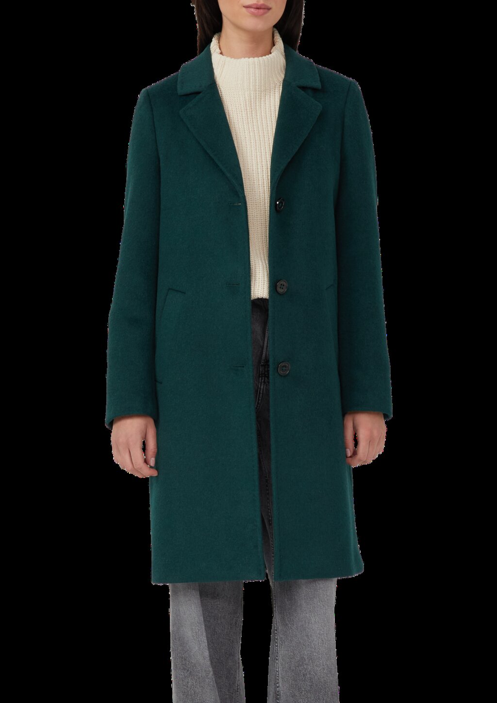 Mantel aus Wollmix mit Reverskragen