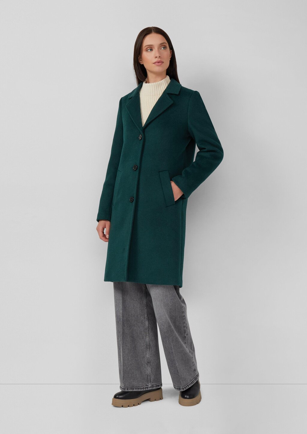 Mantel aus Wollmix mit Reverskragen