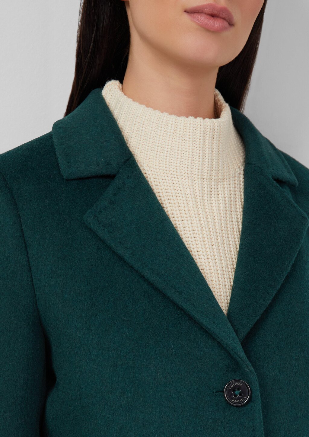 Mantel aus Wollmix mit Reverskragen