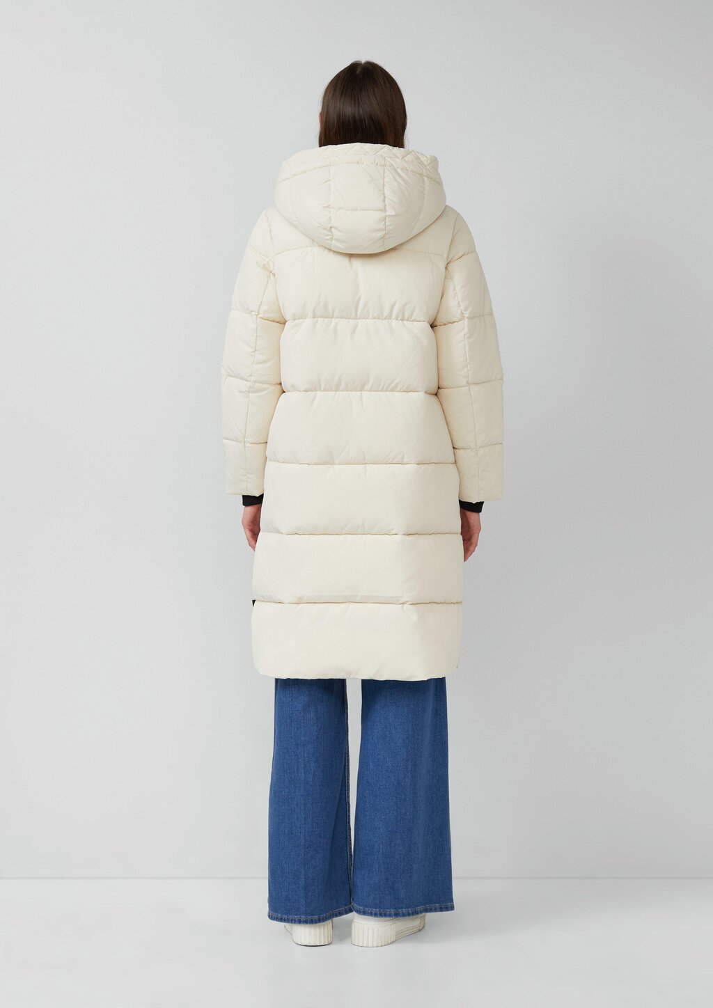 Steppmantel mit Teddyplüsch-Kapuze