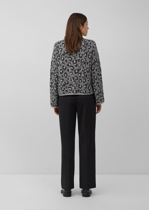 Relaxed-Fit-Pullover aus Alpaka-Wollmix mit Leo-Print