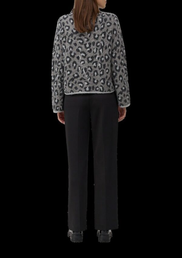 Relaxed-Fit-Pullover aus Alpaka-Wollmix mit Leo-Print