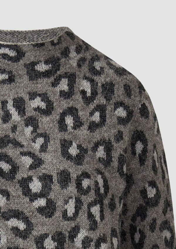 Relaxed-Fit-Pullover aus Alpaka-Wollmix mit Leo-Print