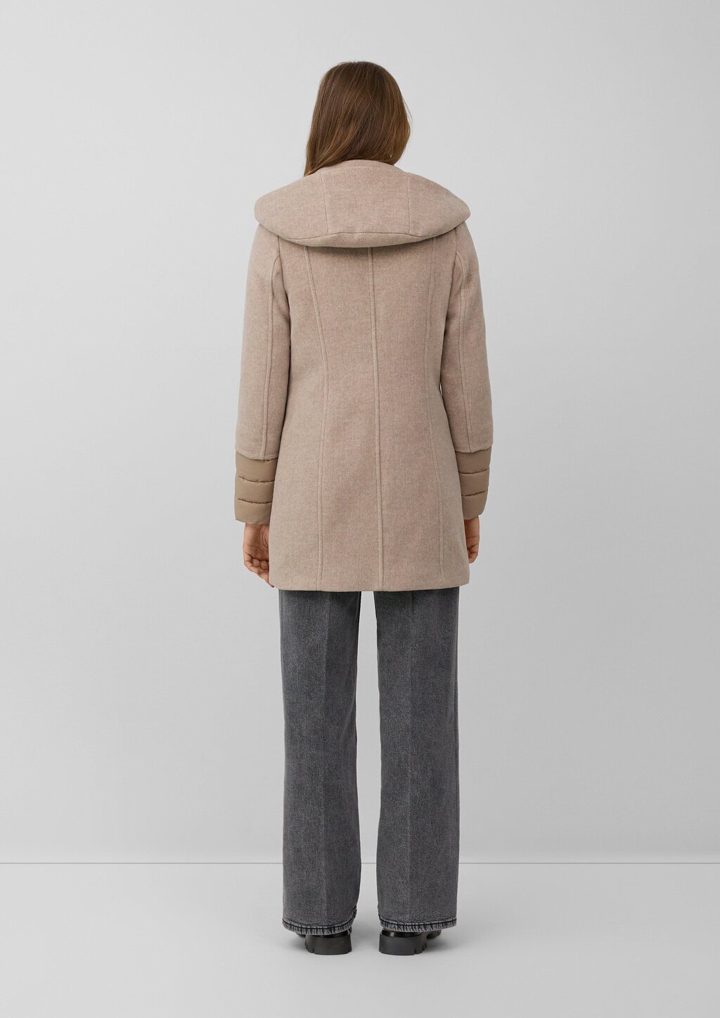 Slim-Fit-Mantel aus Webware mit herausnehmbarem Steppeinsatz