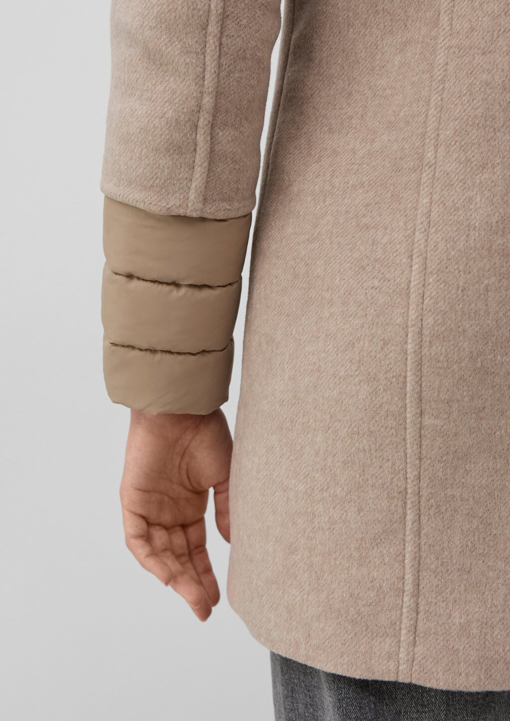 Slim-Fit-Mantel aus Webware mit herausnehmbarem Steppeinsatz