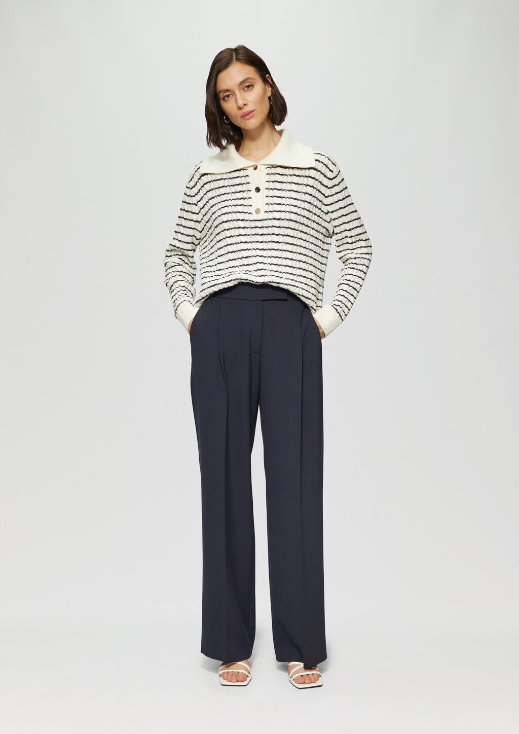 Elegante Hose mit Extra Wide Leg aus Viskosemix