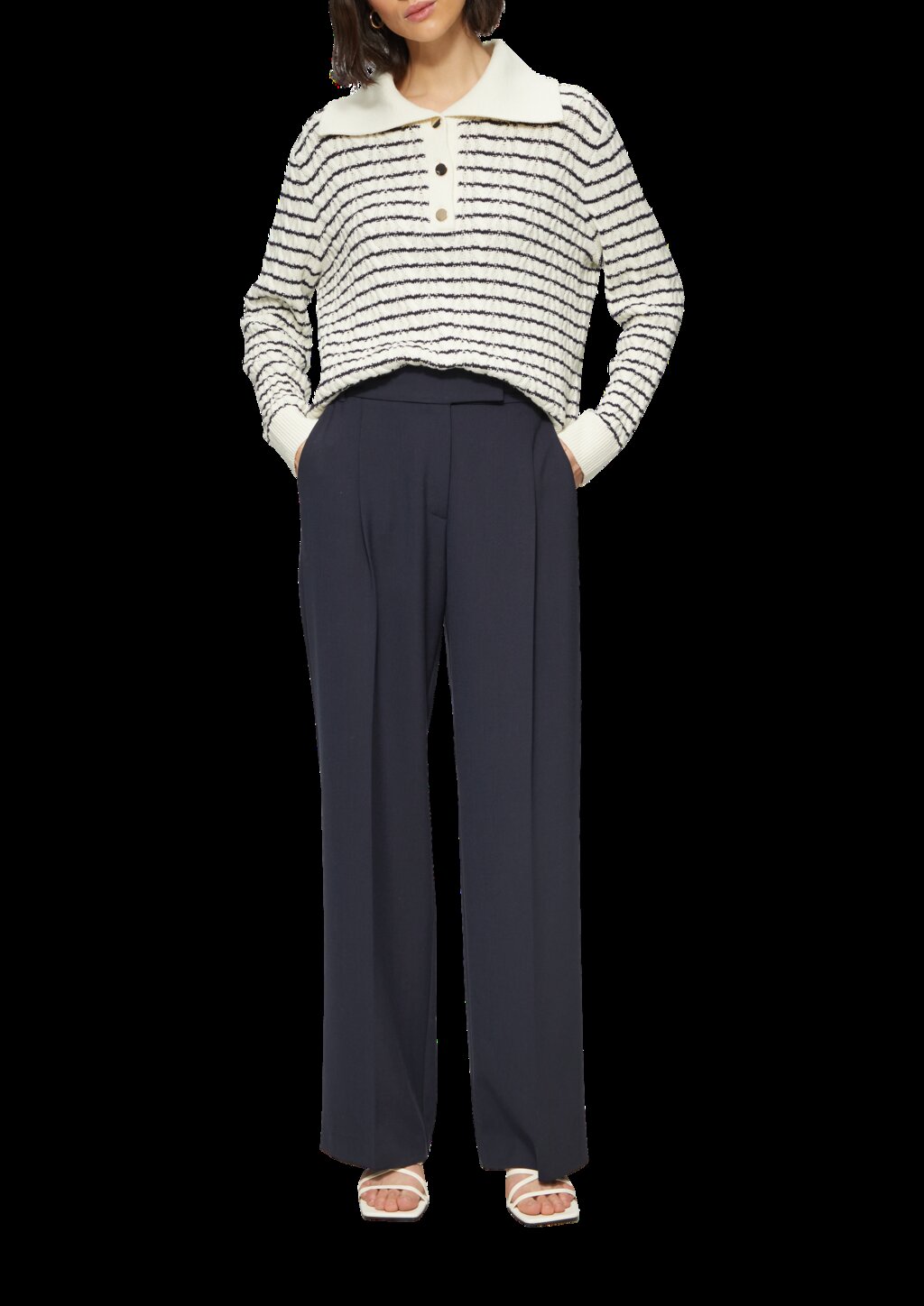 Elegante Hose mit Extra Wide Leg aus Viskosemix