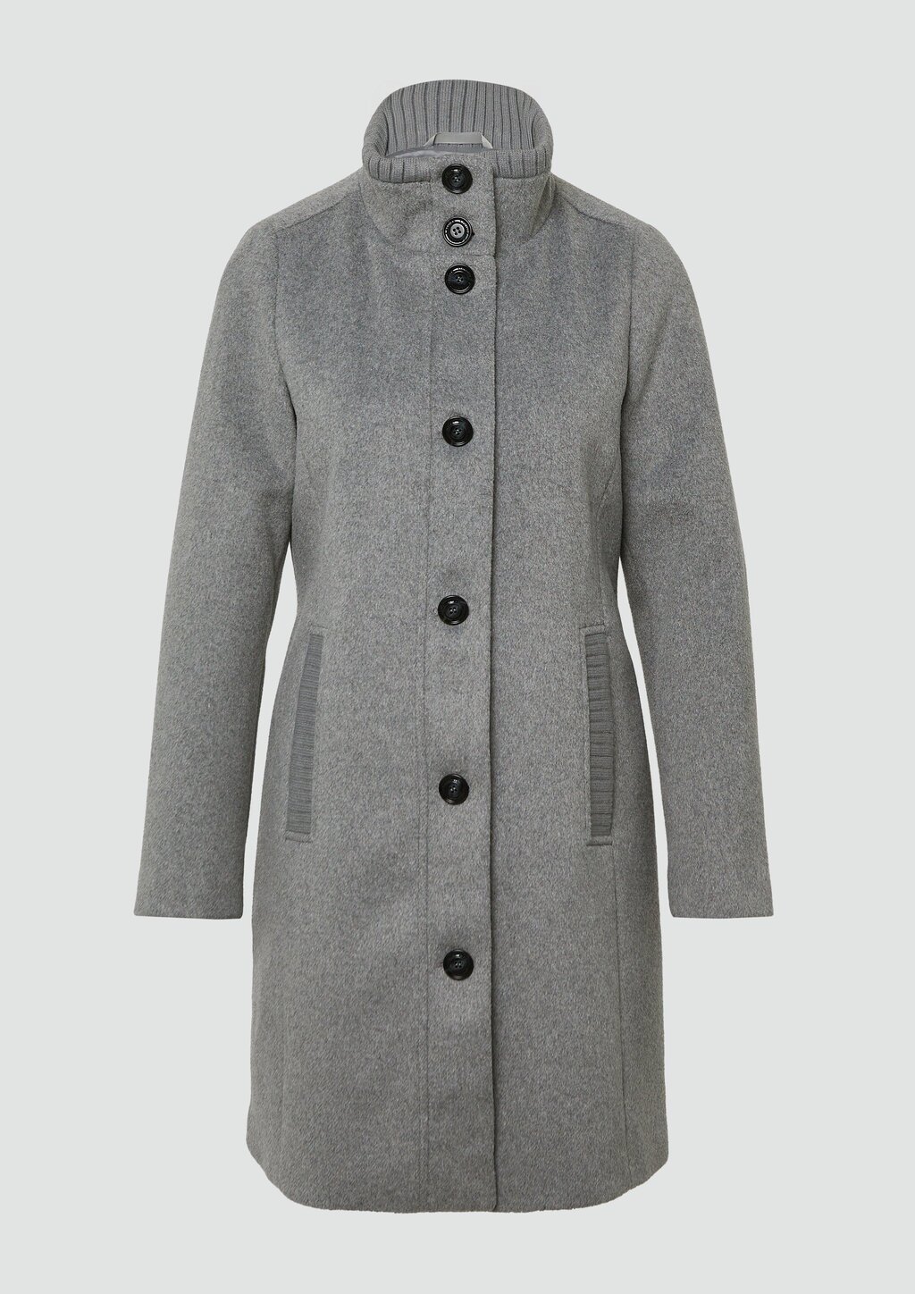 Kurzer Mantel aus Wollmix mit Knopfleiste