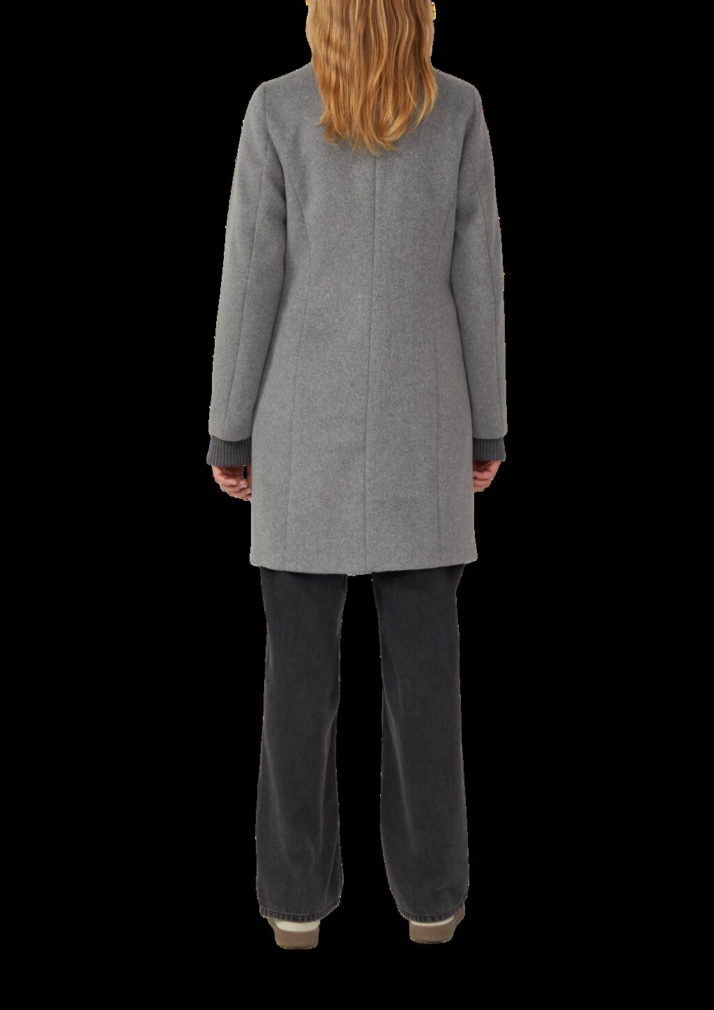 Kurzer Mantel aus Wollmix mit Knopfleiste