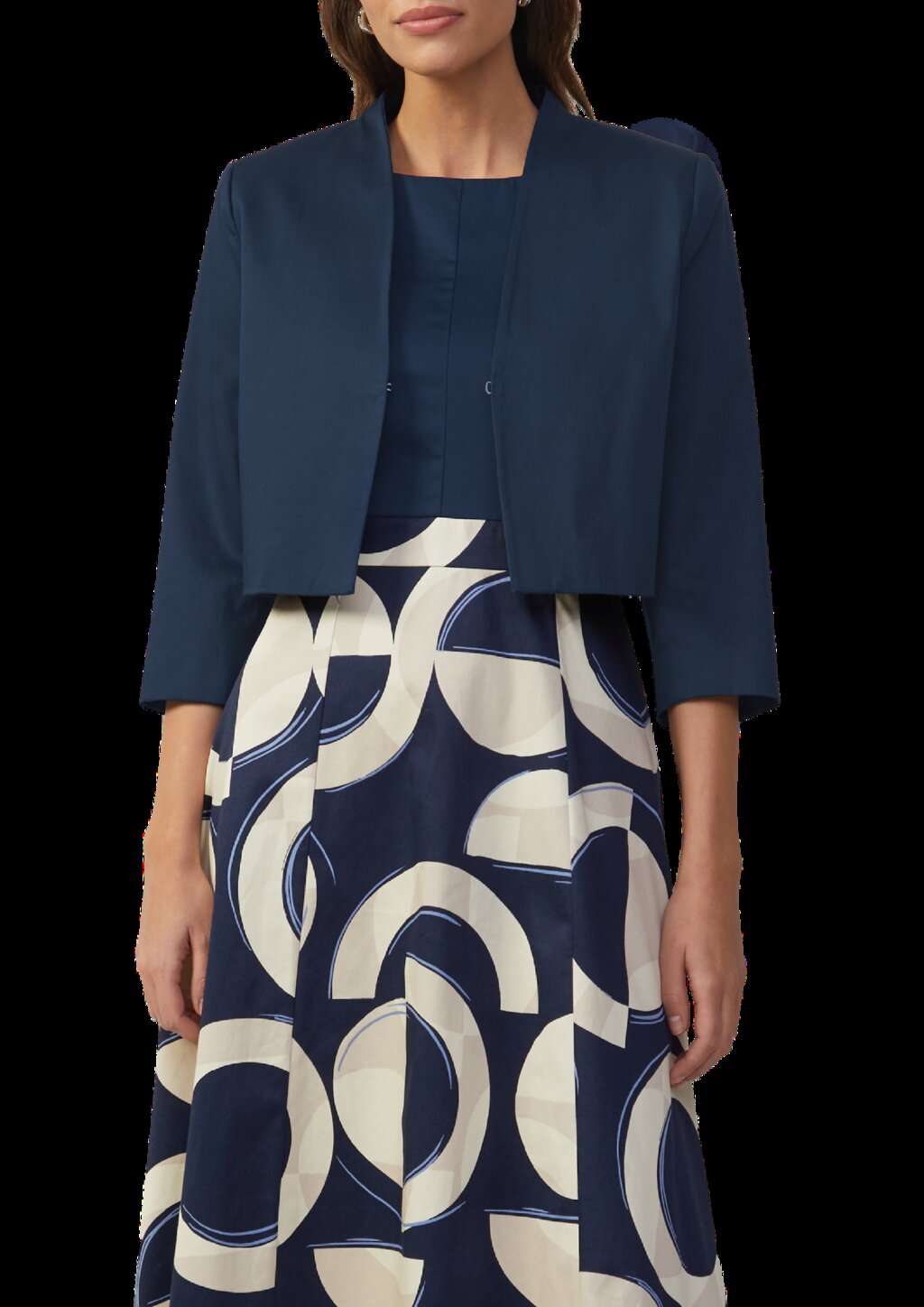 Verkürzter Blazer mit 3/4-Ärmeln