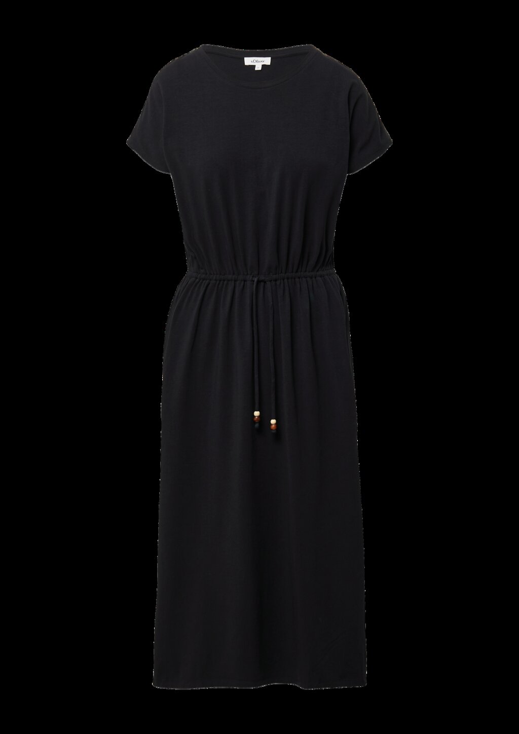 Midikleid aus Baumwollstretch mit Taillenzug