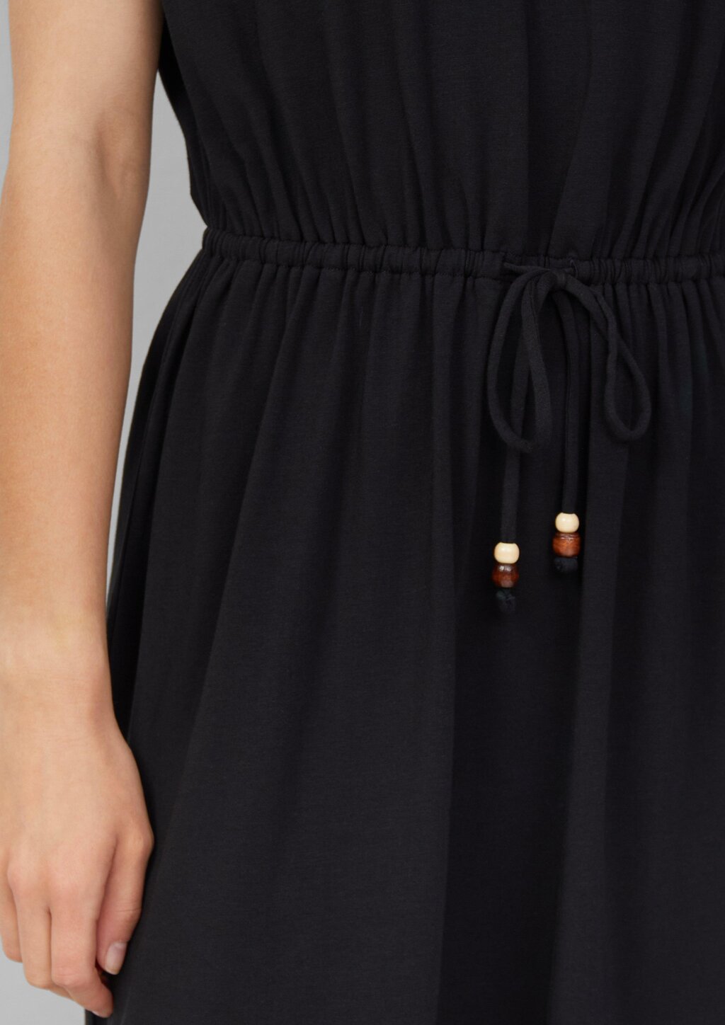 Midikleid aus Baumwollstretch mit Taillenzug