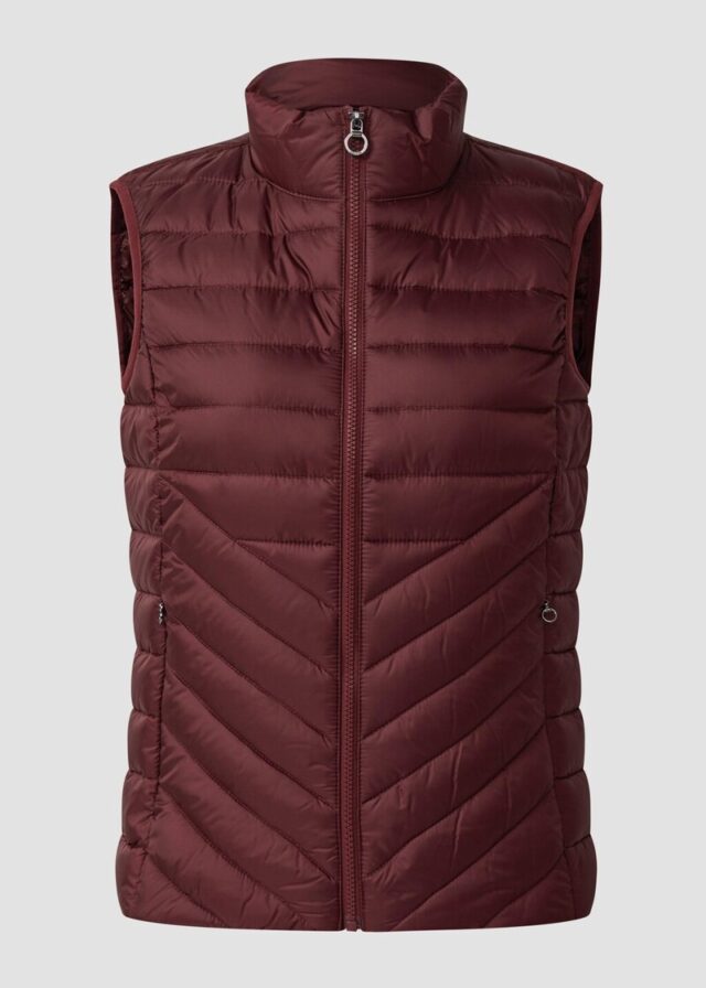 Packbare leichte Steppweste mit Stehkragen