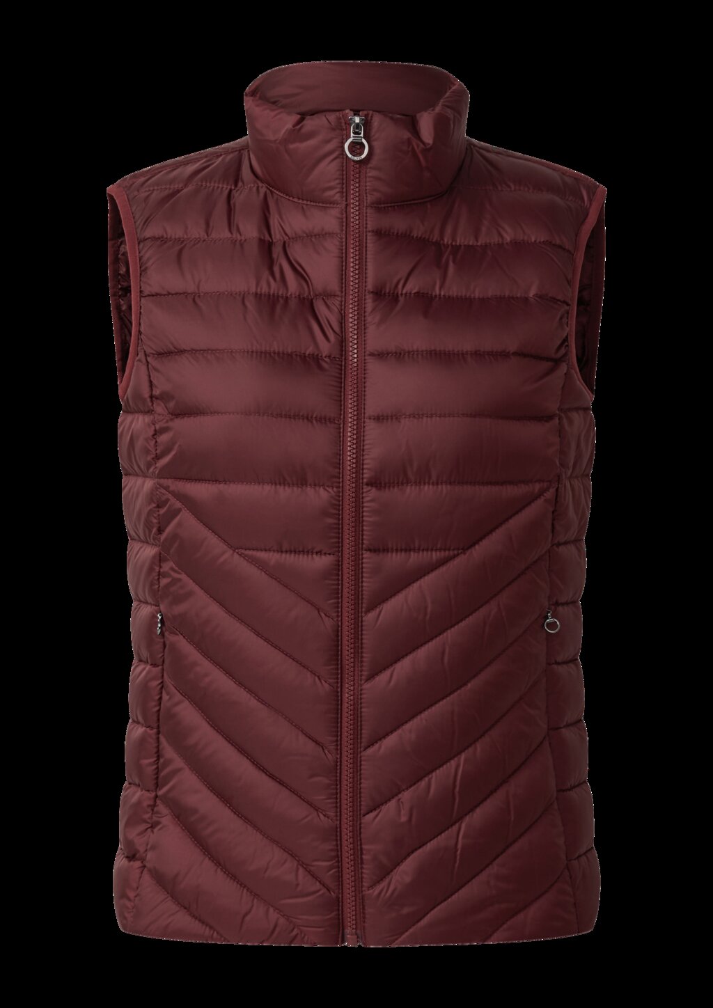 Packbare leichte Steppweste mit Stehkragen