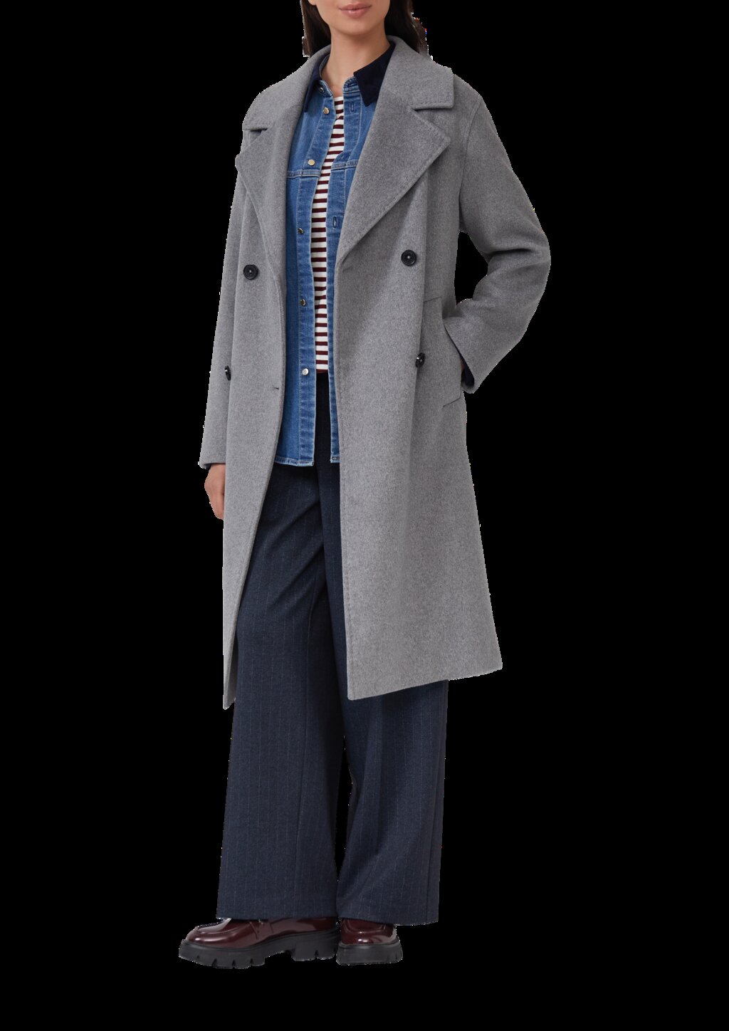 Doppelreihiger Mantel mit Reverskragen