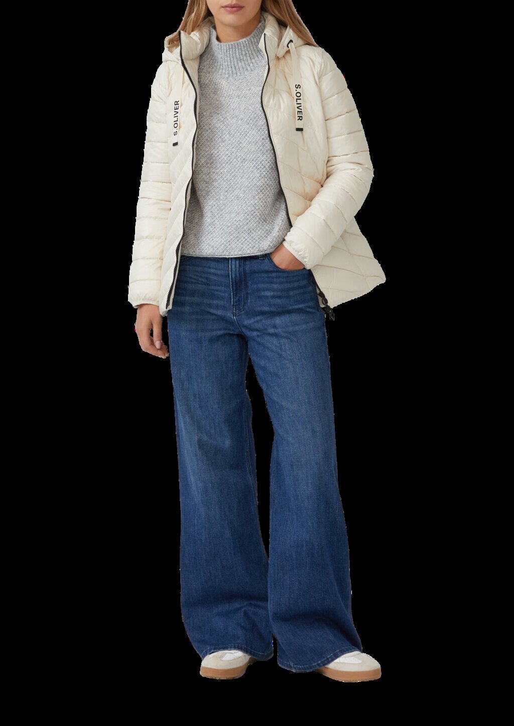 Steppjacke mit abnehmbarer Kapuze