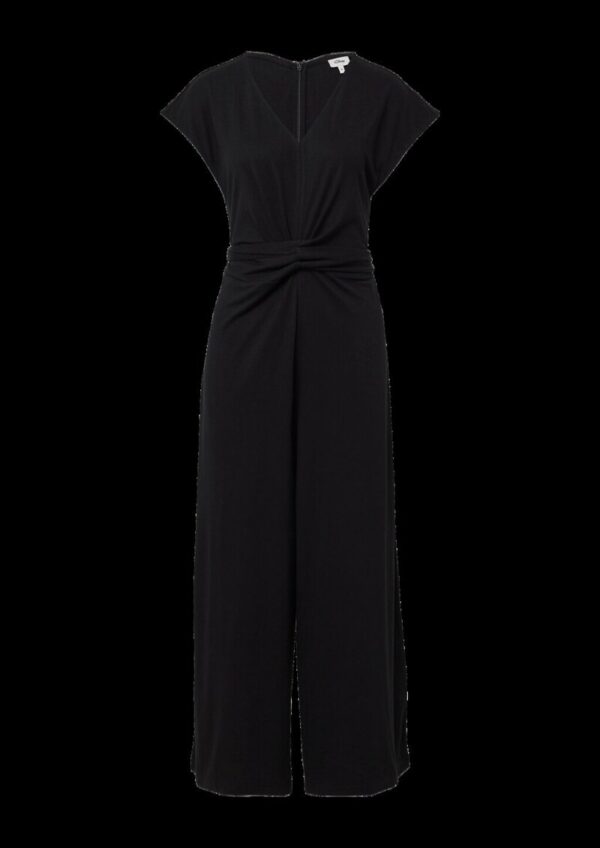Jersey-Jumpsuit mit Wide Leg und Bindegürtel