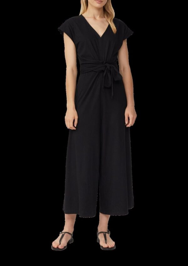 Jersey-Jumpsuit mit Wide Leg und Bindegürtel