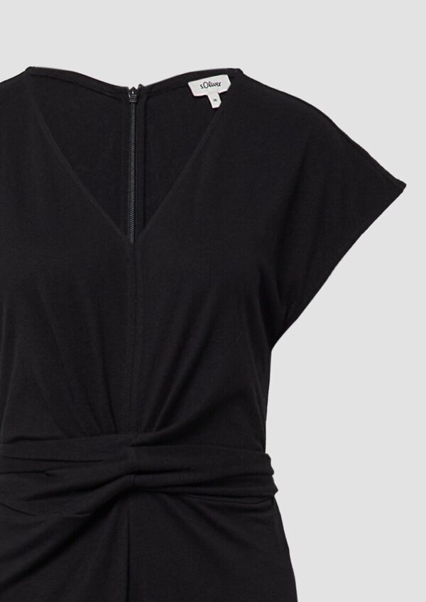 Jersey-Jumpsuit mit Wide Leg und Bindegürtel