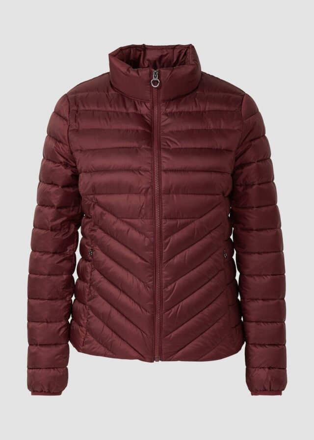 Packbare leichte Steppjacke mit Stehkragen