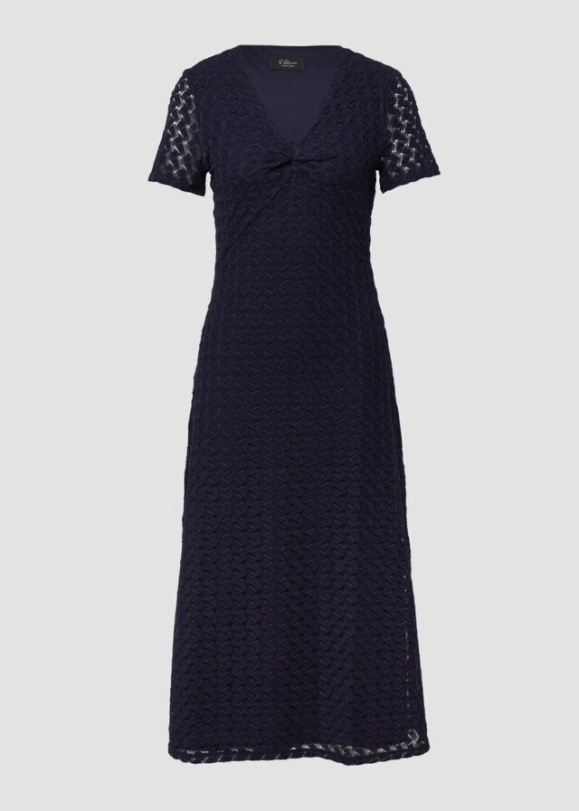 Midikleid aus Strickjersey mit Knotendetail