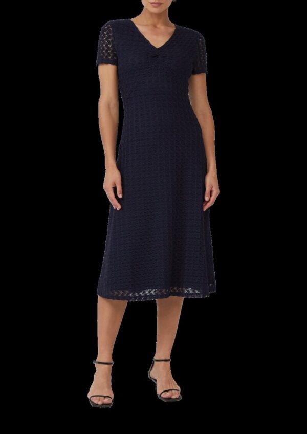 Midikleid aus Strickjersey mit Knotendetail