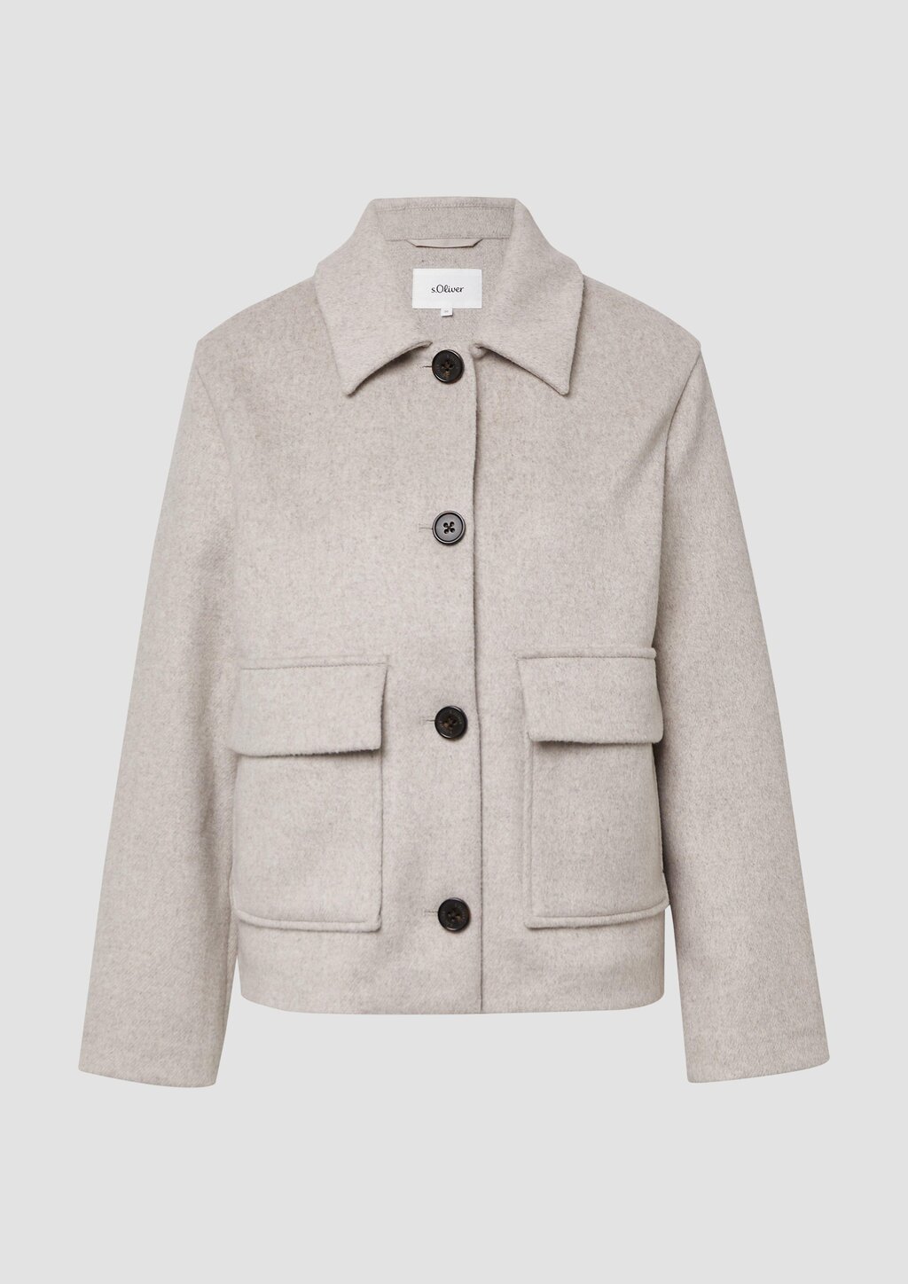 Jacke aus Wollmix im Relaxed Fit mit aufgesetzten Taschen