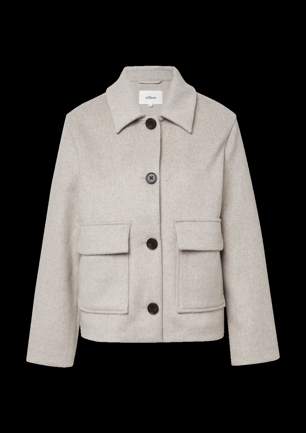 Jacke aus Wollmix im Relaxed Fit mit aufgesetzten Taschen