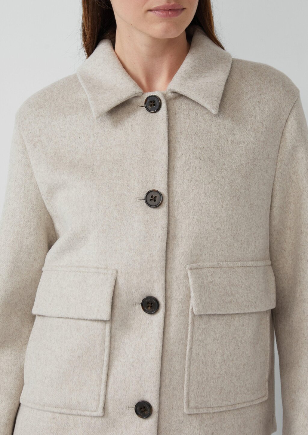 Jacke aus Wollmix im Relaxed Fit mit aufgesetzten Taschen