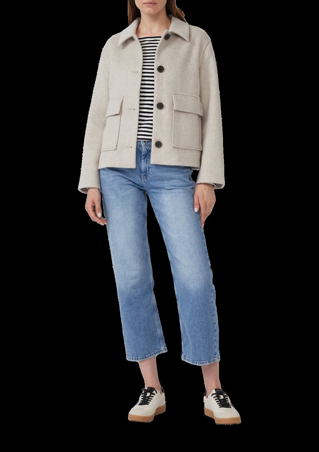 Jacke aus Wollmix im Relaxed Fit mit aufgesetzten Taschen