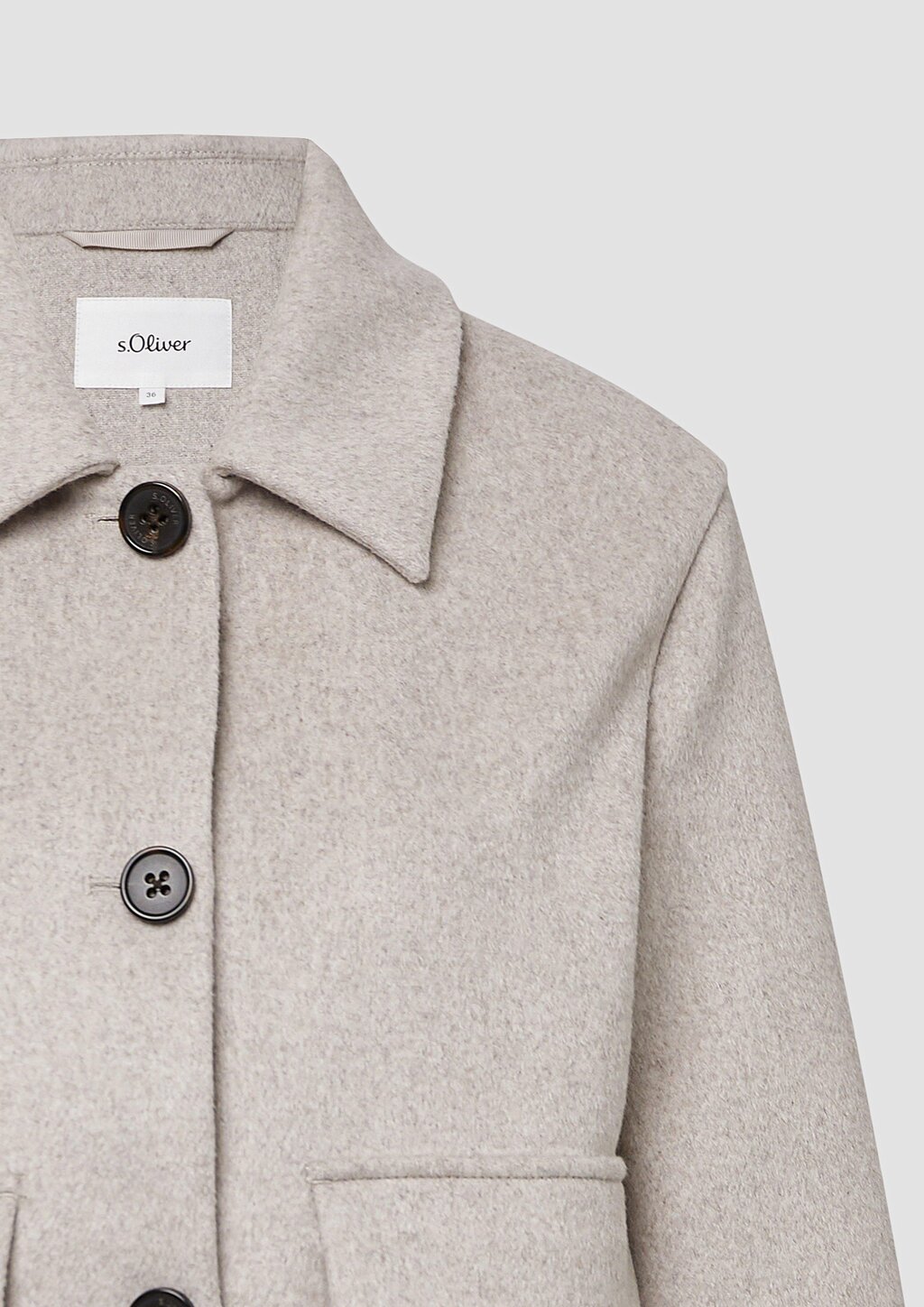 Jacke aus Wollmix im Relaxed Fit mit aufgesetzten Taschen