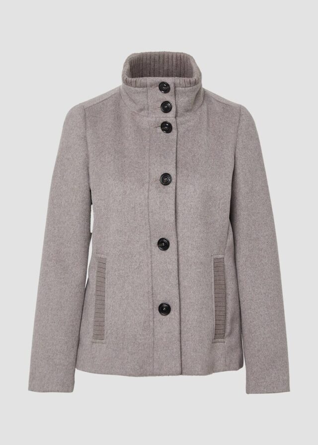 Jacke aus Wollmix mit Knopfleiste