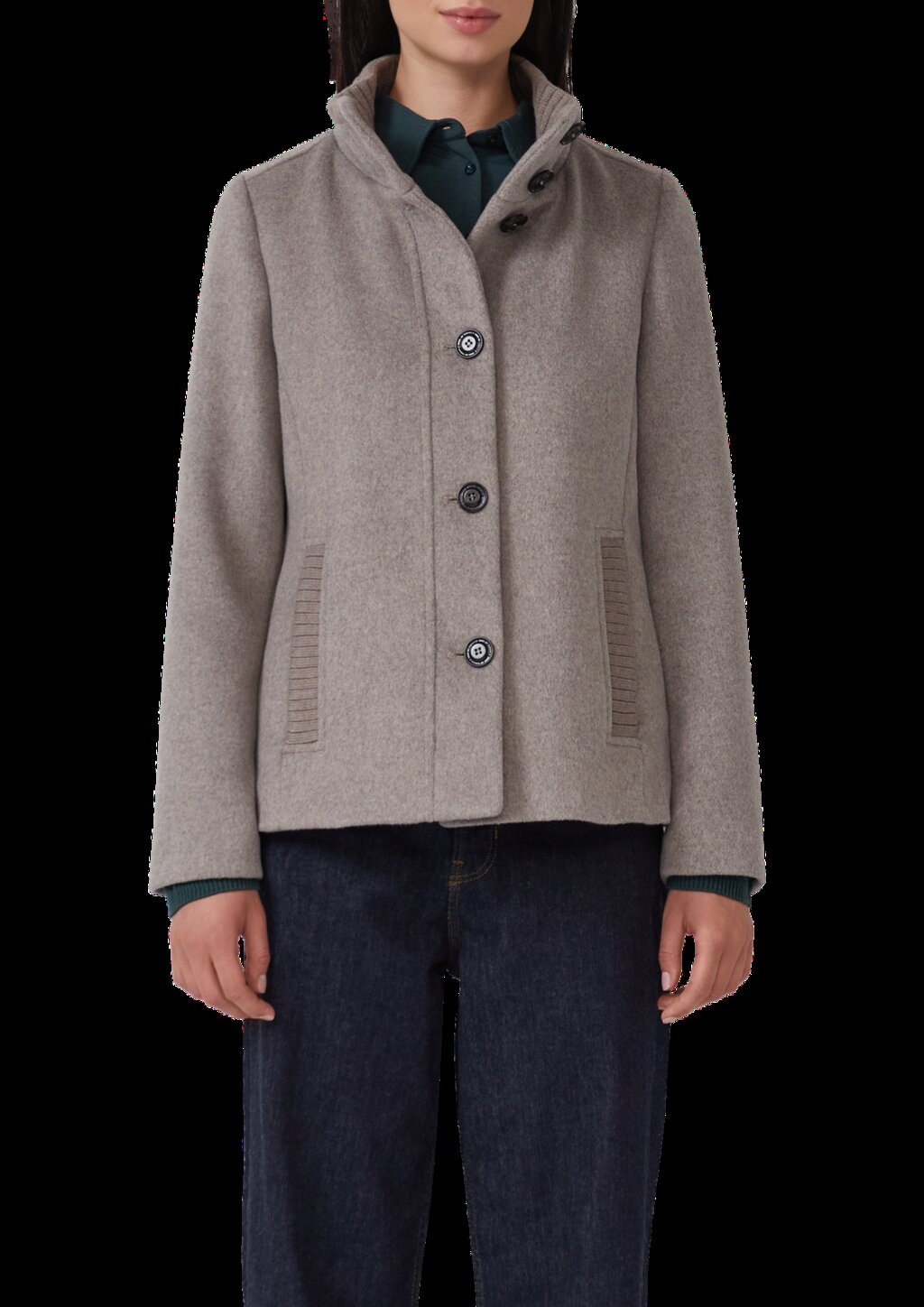 Jacke aus Wollmix mit Knopfleiste