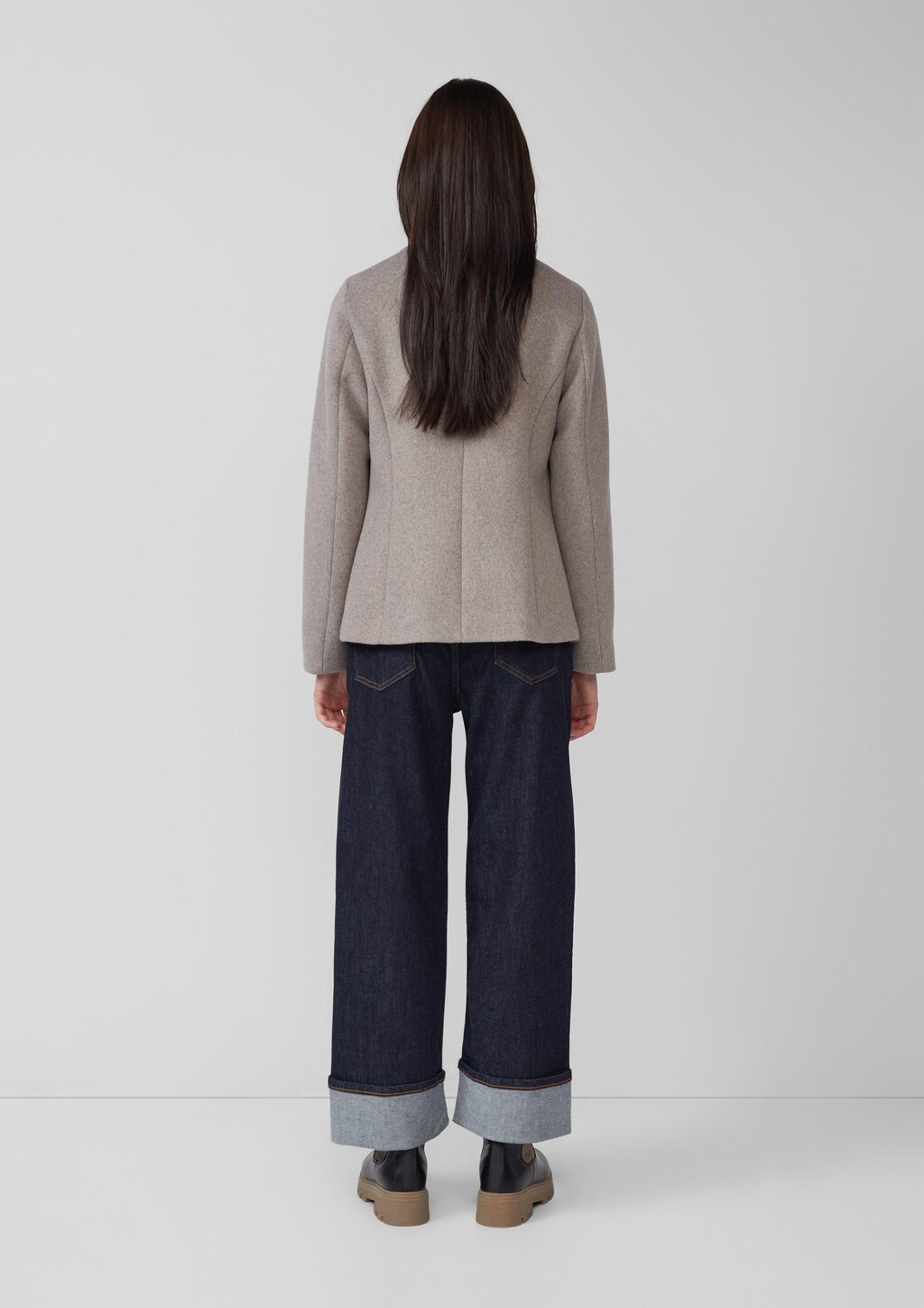 Jacke aus Wollmix mit Knopfleiste