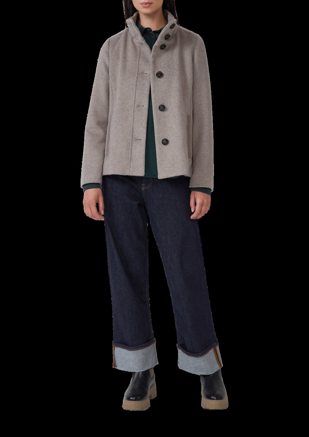 Jacke aus Wollmix mit Knopfleiste