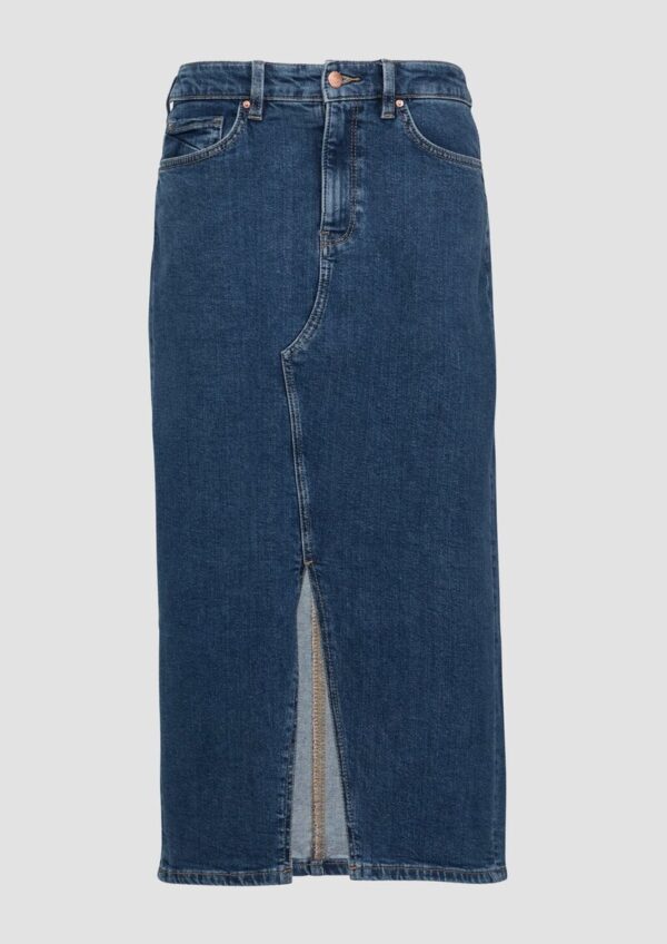 Wadenlanger Denimrock mit Schlitz
