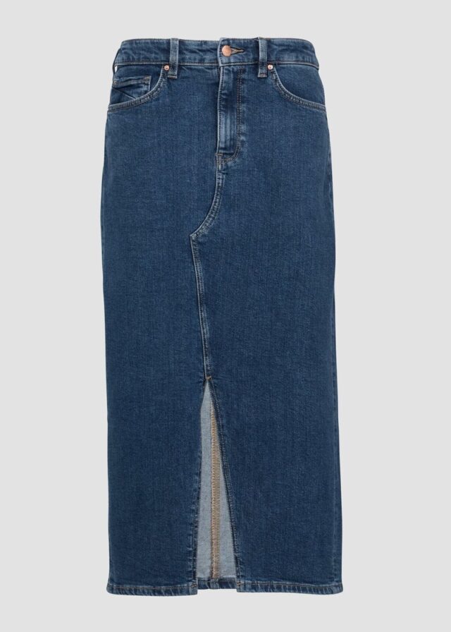 Wadenlanger Denimrock mit Schlitz