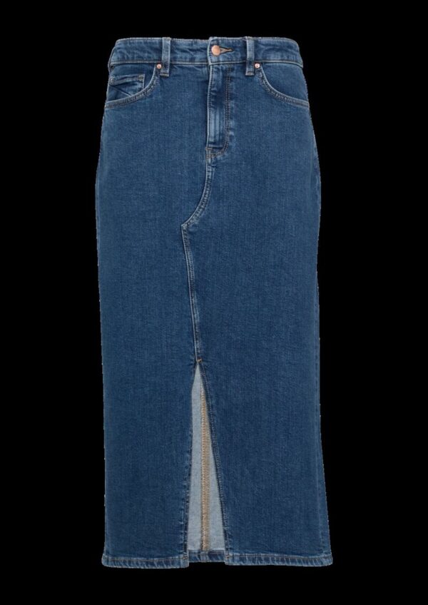 Wadenlanger Denimrock mit Schlitz