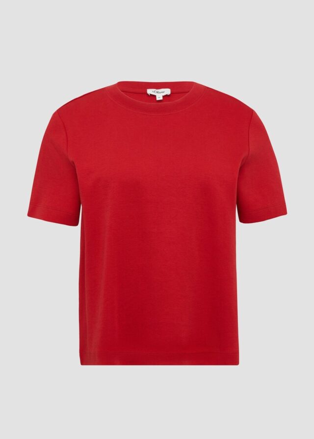 T-Shirt aus Interlockjersey mit Rundhalsausschnitt