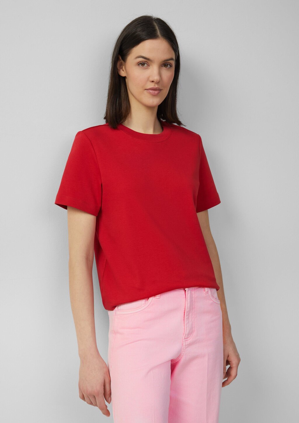 T-Shirt aus Interlockjersey mit Rundhalsausschnitt