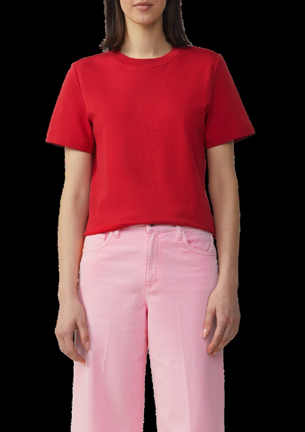 T-Shirt aus Interlockjersey mit Rundhalsausschnitt