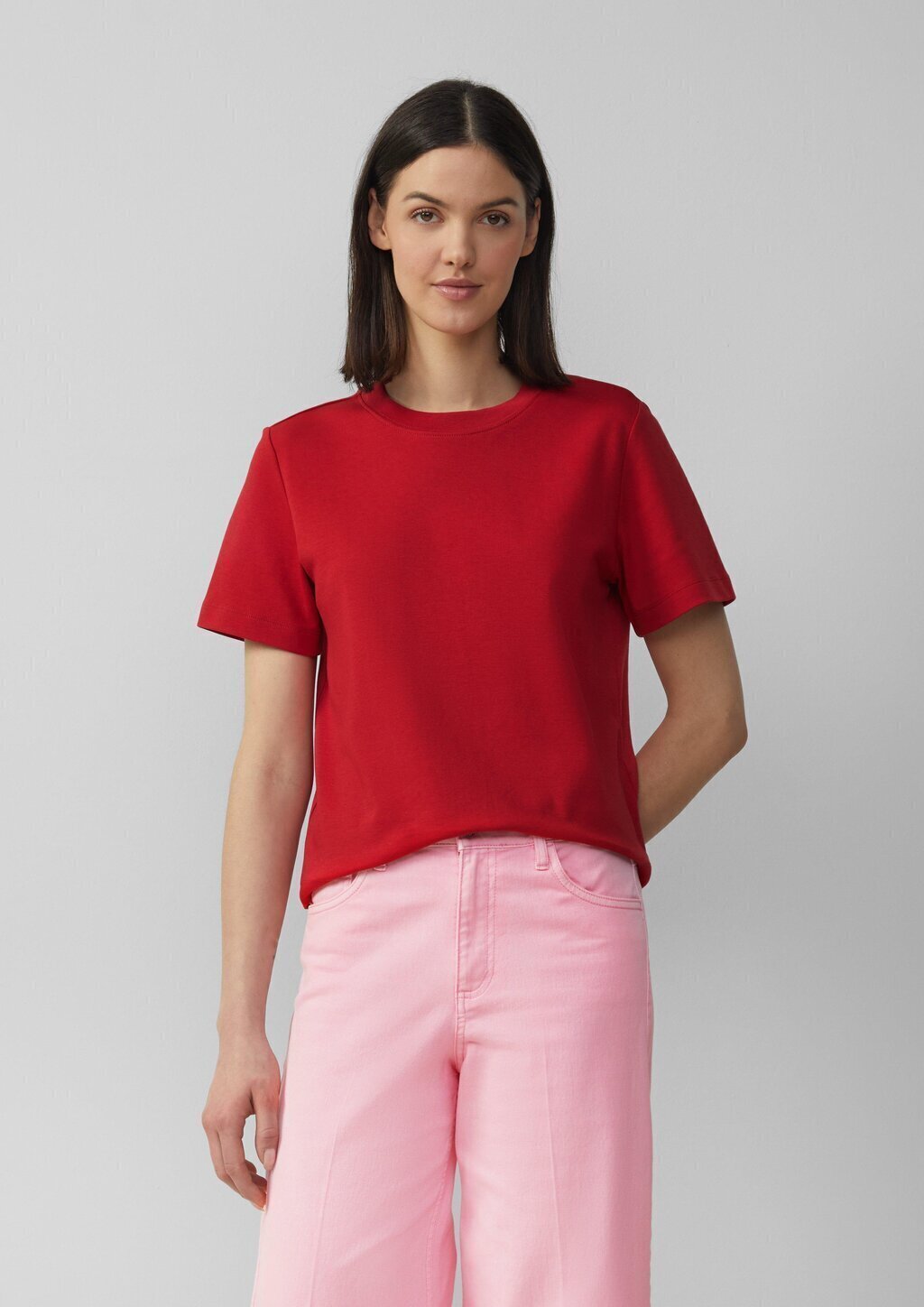 T-Shirt aus Interlockjersey mit Rundhalsausschnitt