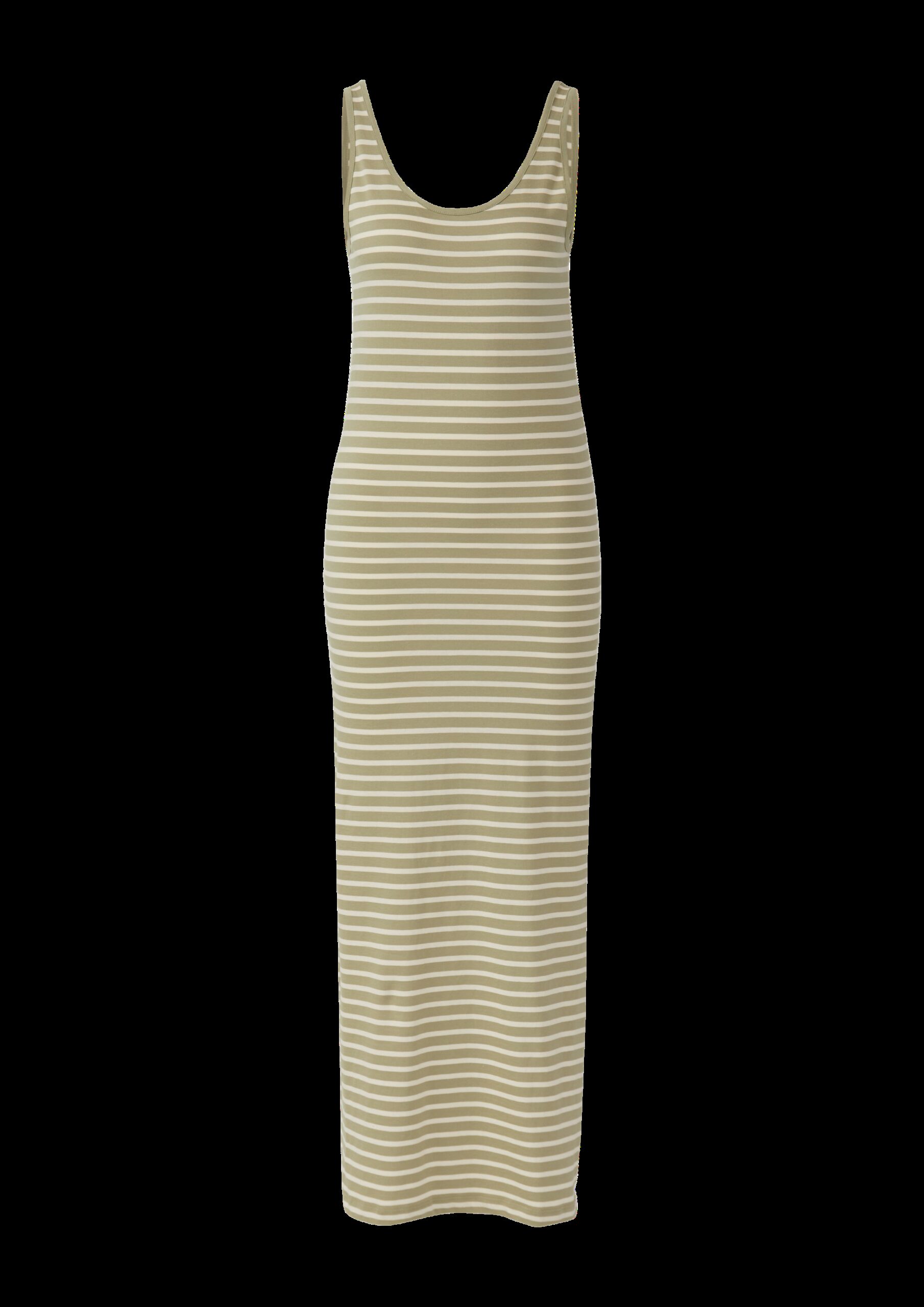 Langes Jerseykleid mit Streifen